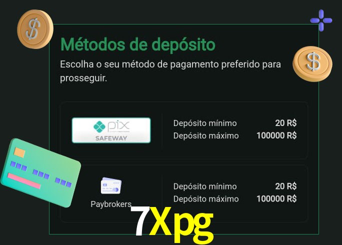 O cassino 7Xpg oferece uma grande variedade de métodos de pagamento